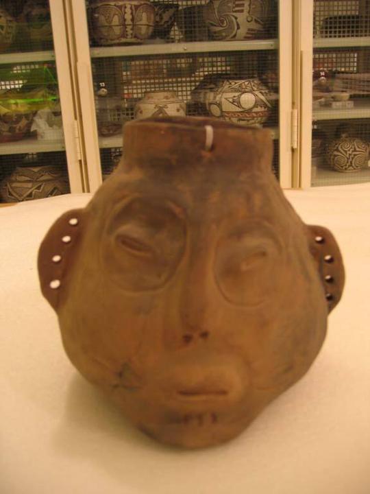 Modern Facsimile of Mississippian Human Head Effigy Jar