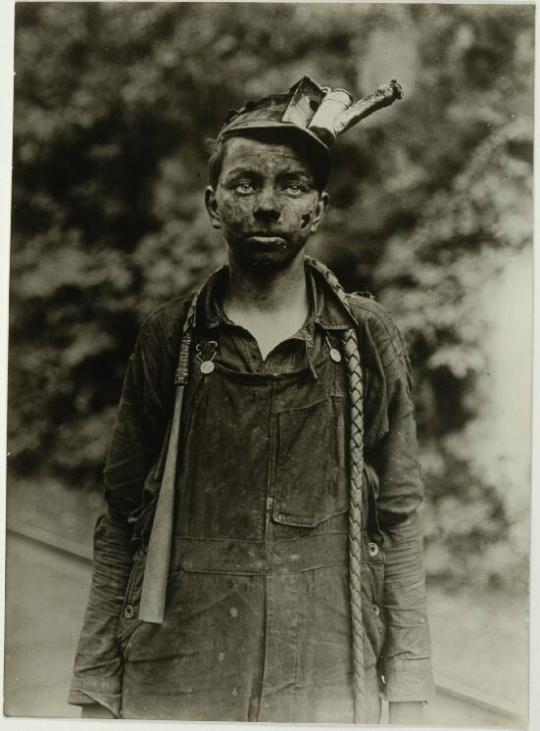 Driver in West Virginia Coal Mine. Brown, West Virginia.