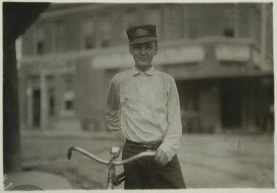 Preston DeCosta, fifteen year old messenger #3 for Bellevue Messenger Service. San Antonio, Texas.