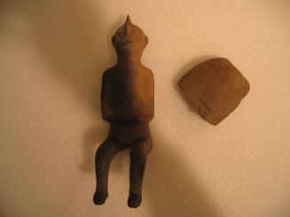 Probably Modern Facsimile of Mississippian Seated Human Figure on a Rock