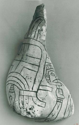 Cup Fragment with Abstract Figure Holding Trophy Head