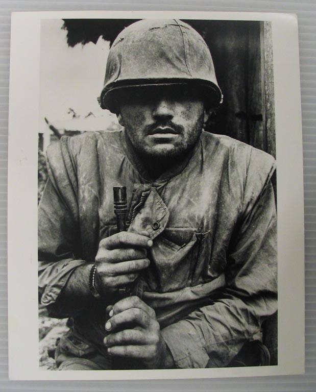 Shell-shocked soldier awaiting transportation away from the