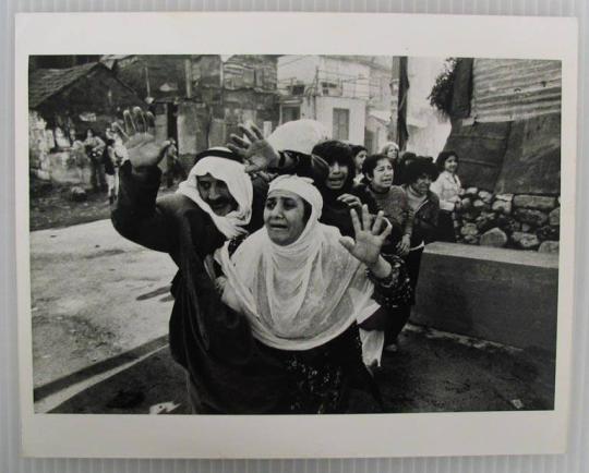 Hysterical Palestinians surrendering to Christian gunmen in Karantina, Beirut