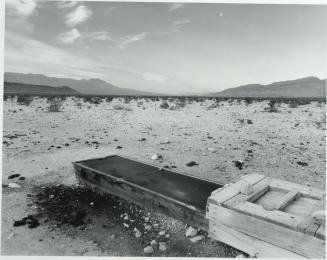 Water Trough and Moonset, near Goldfield, Nevada