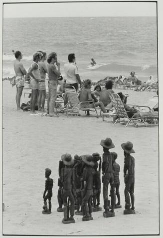 People & Statues on Beach, San Juan, Puerto Rico