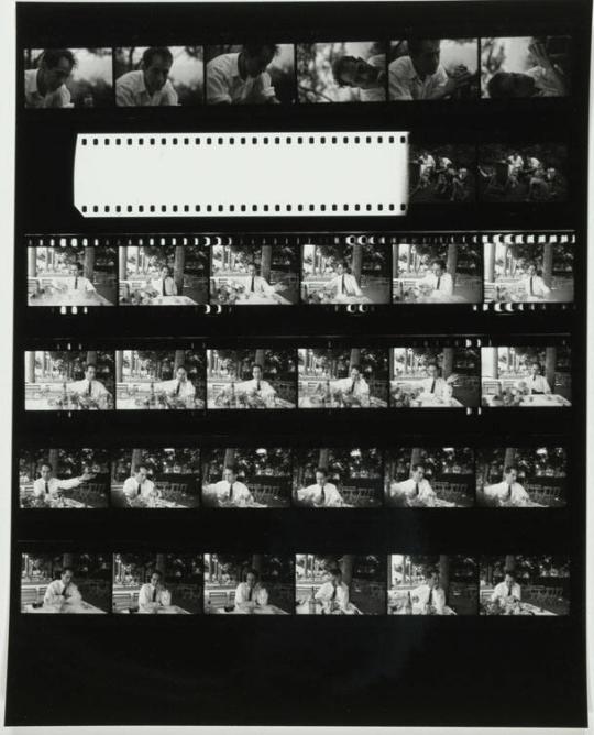 Contact Sheet of Photographs of Robert Frank