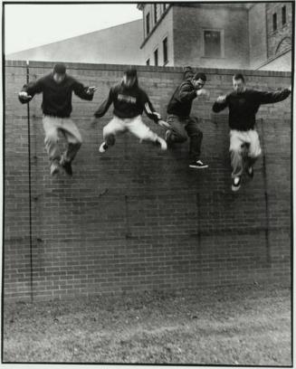 Phillip, Nate, Martin, and Wayne, Jumping off a Wall, Downtown Houston