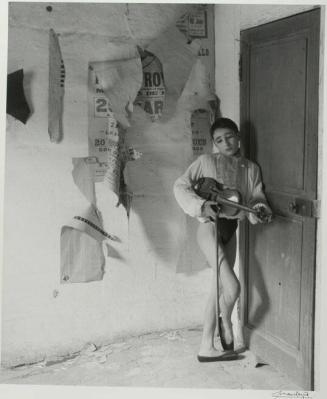 Violinist with Posters